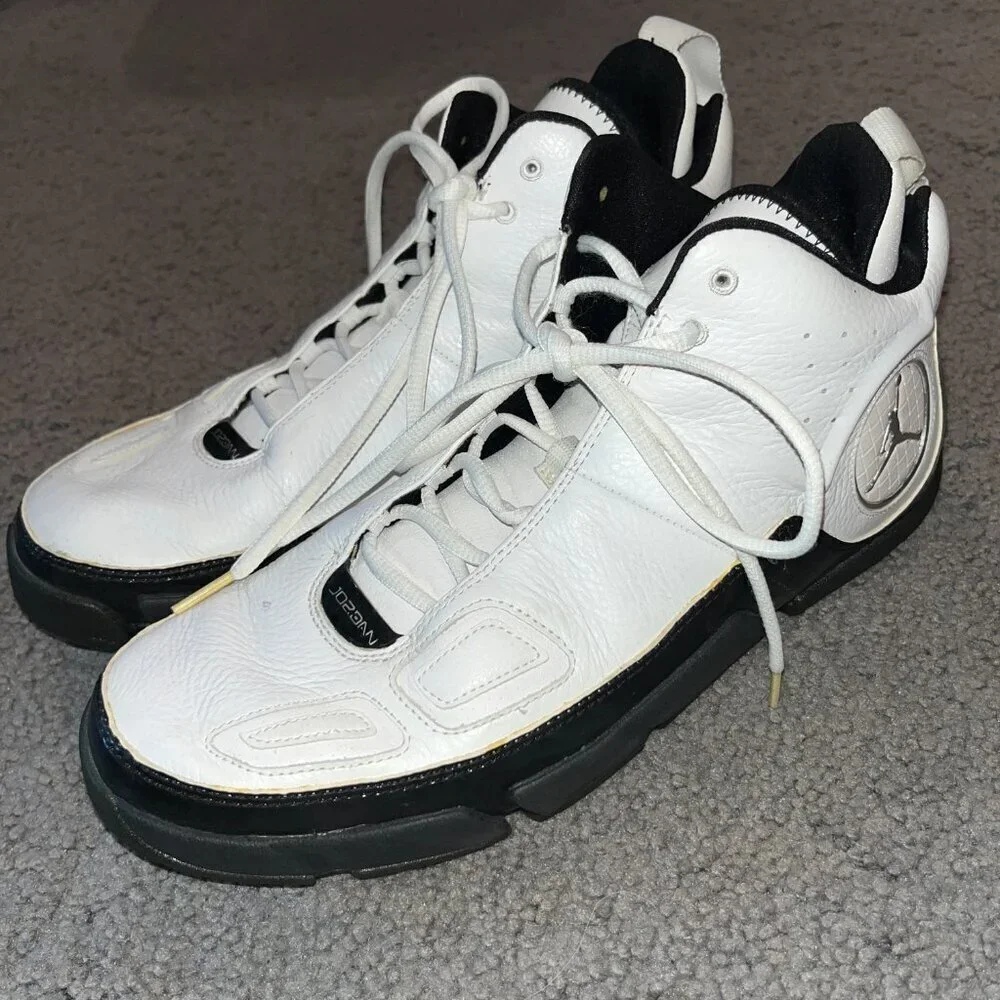 NIKE AIR JORDAN ENHANCER 2007 High Top Sneakers Kicks White/Black Like New 11.5